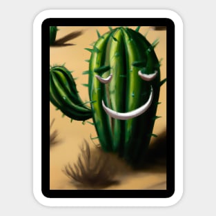 Laughing cactus in the desert Sticker